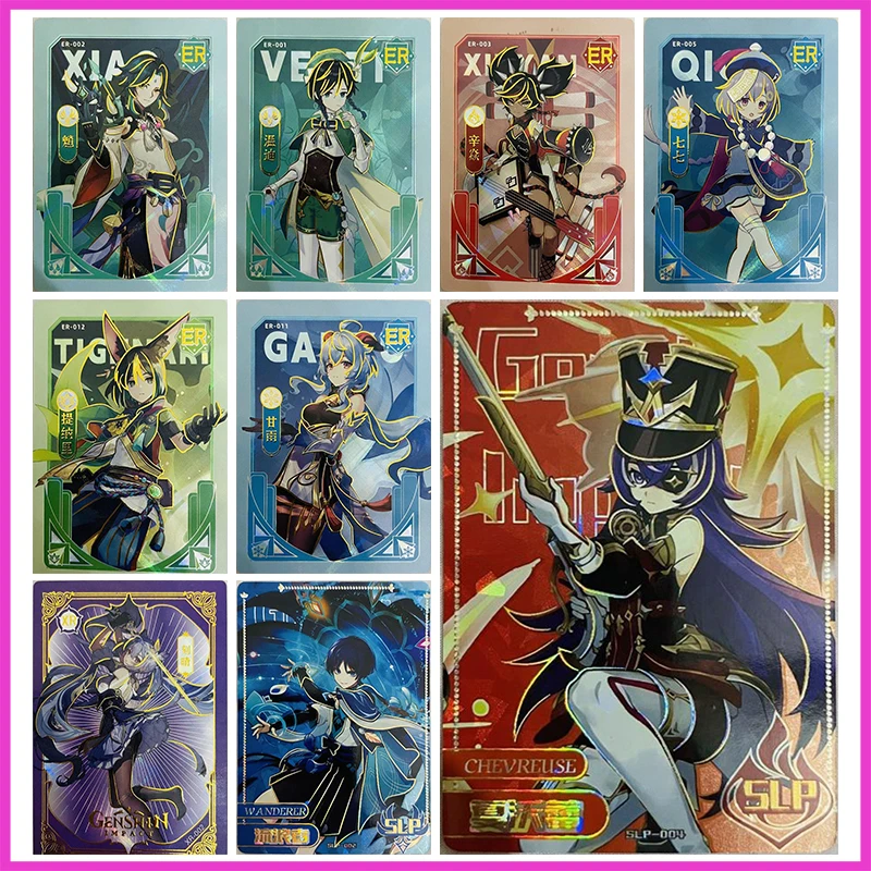 Anime Goddess Story Rare ER XR SLP Refraction Collectible Card Xiao Venti Qiqi Ganyu Keqing Hu Tao Toys for boy Birthday Present