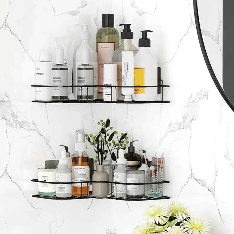 Bathroom Shelf Kitchen Organizer Shelves Corner Frame Iron Shower Caddy Storage Rack Shampoo Holder For Bathroom Accessories