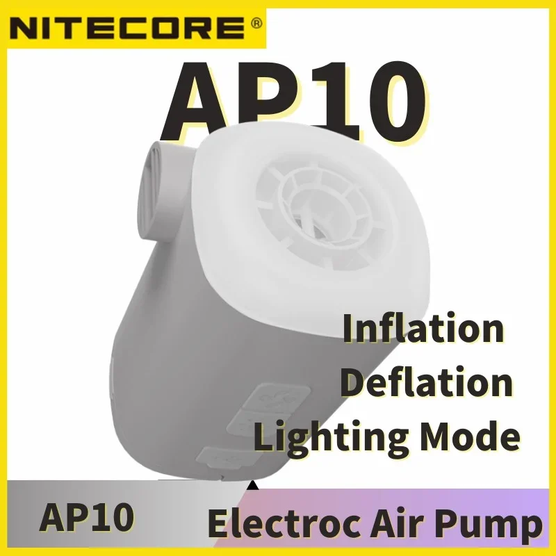 nitecore bomba de ar eletrica compressor bomba de inflacao colchao de ar almofada barco anel de natacao lampada ap10 em 45 kpa 01