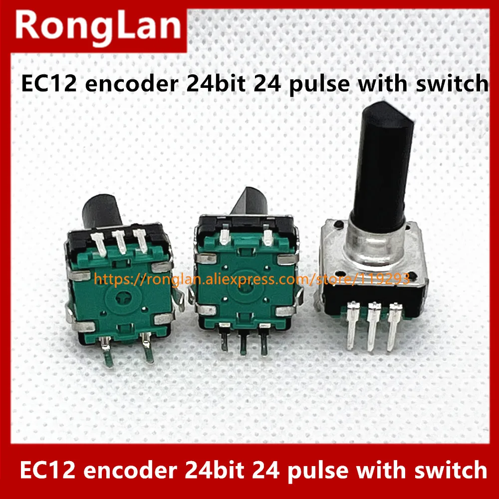 New EC12 encoder 24 Stepping 24 pulse digital pulse encoder with switch speaker power amplifier 20MM shaft -10pcs