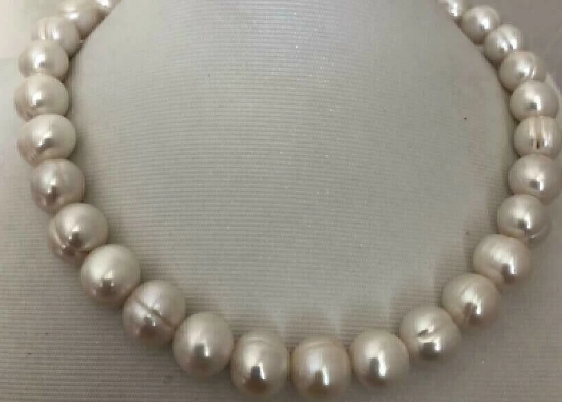 

24" 22" 20"18"L 11-10MM NATURAL WHITE SOUTH SEA BAROQUE PEARL NECKLACE 14K gold