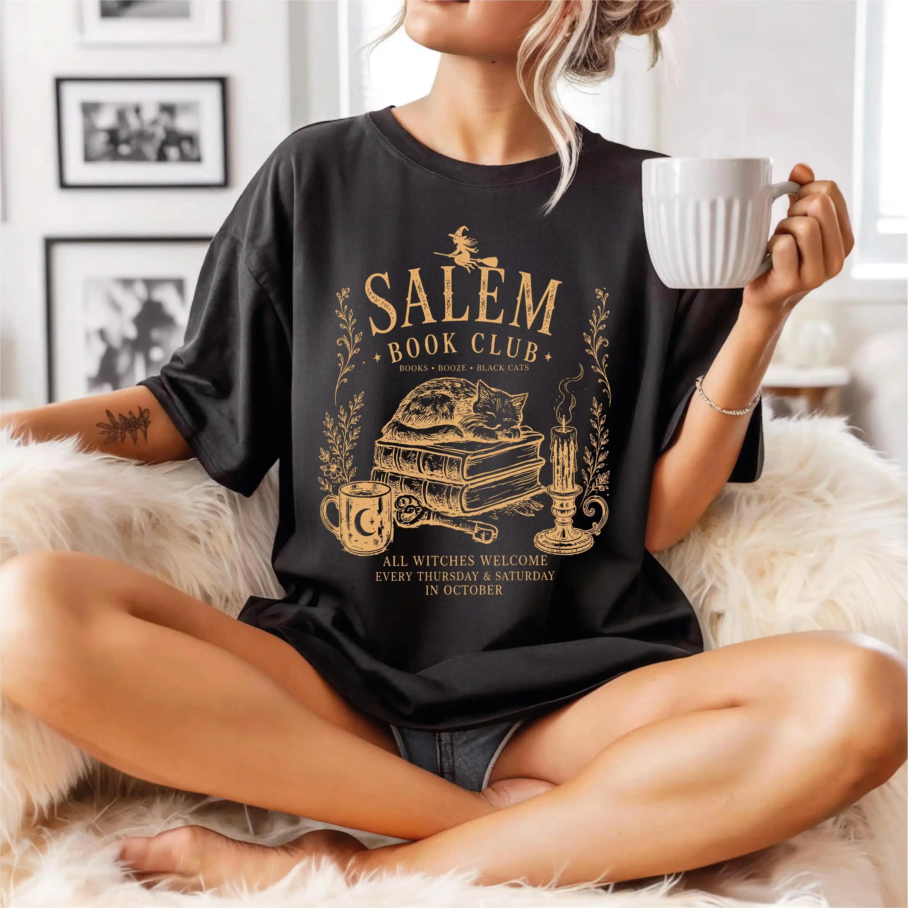 Salem Book Club Shirt: Spooky Bookish Tee, Halloween Shirt, Witchy Book Lover Gift