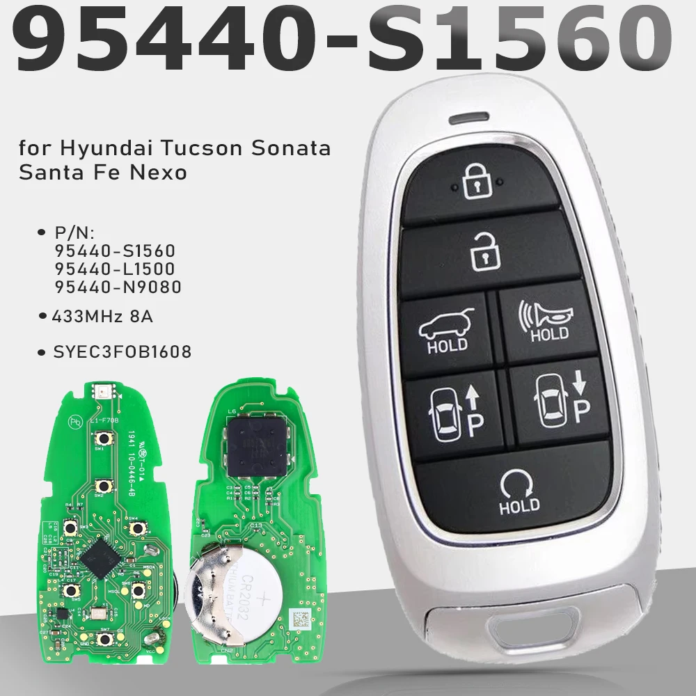 

KEYDIY 95440-S1560/95440-L1500/95440-N9080 433 МГц ID47 Умный дистанционный брелок для Hyundai Tucson Sonata Santa Fe Nexo