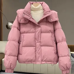 Autumn Winter New Down Cotton Jacket Women's  Cotton-Padded Thicken Warm Hooded Parkas Short Coat Female Casual Ladies Top