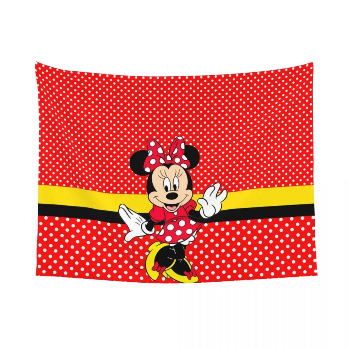 Custom Minnie Mouse Polkadot Anime Tapestry Wall Hanging for Dorm Hippie Tapestries Home Decor