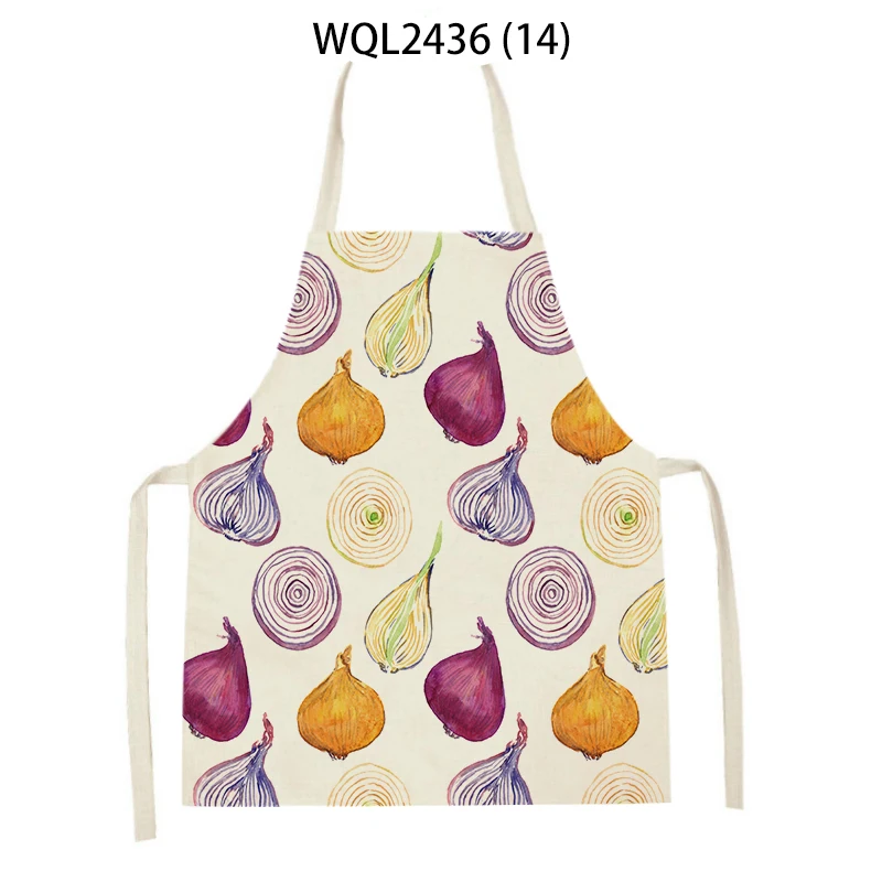 1Pcs Fresh Vegetables Tomatoes Carrots Adult Kids Bib Family Cooking Bakery Shop Cleaning Apron Kitchen Accessories linen apron