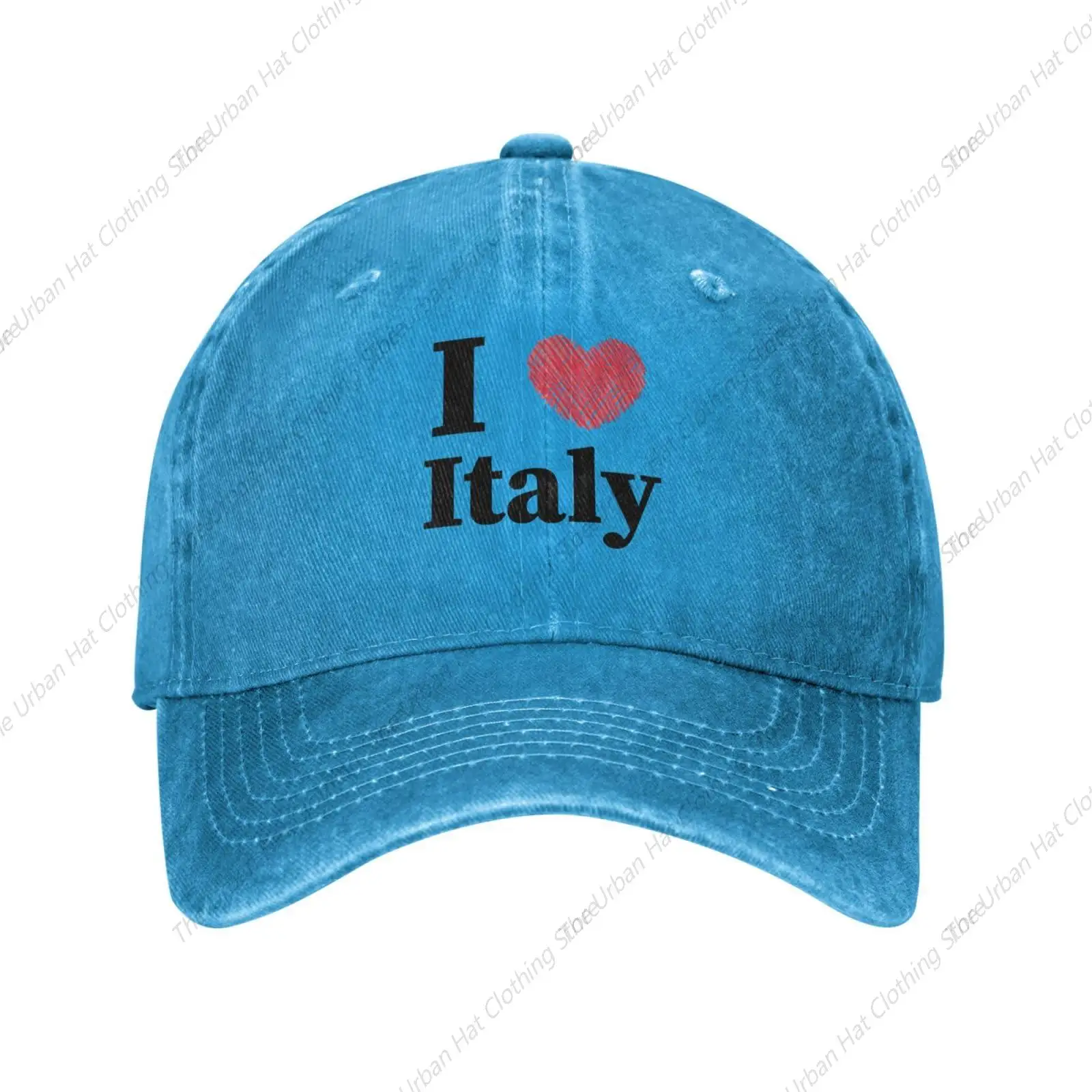 I Love Italy Baseball Cap for Men Women Vintage Trucker Hat Golf Hats Dad Caps for Daily Outdoor