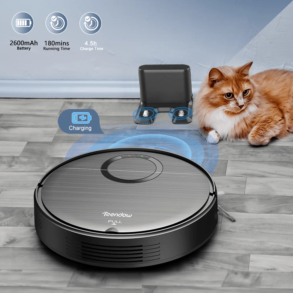 Teendow Inteligente autolimpiante Robot aleatorio Aspiradora eléctrica inalámbrica automática barrido fregado Robot aspirador