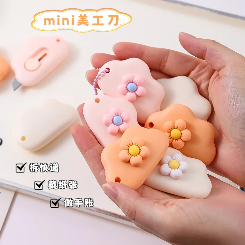 Mini Cuchillo Utilitario en Forma de Nube, Cortador de Papel Retráctil para Sobres, Oficina, Escuela, Suministros de Papelería