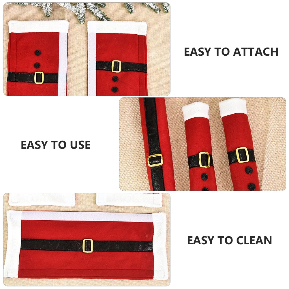 6 قطع من أغطية مقبض الباب الكرتونية قفازات مقبض عيد الميلاد لأجهزة المطبخ والثلاجة وفرن الميكروويف وغسالة الأطباق المزخرفة #3