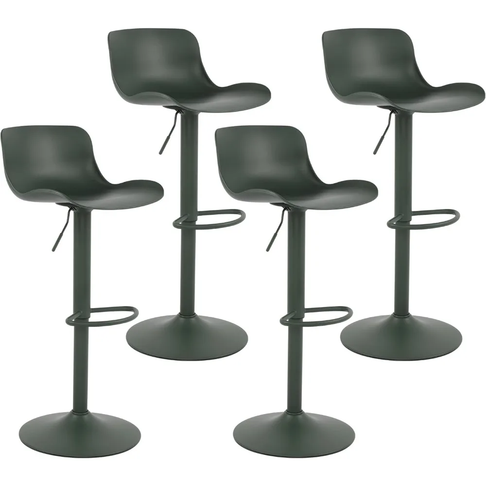 

Adjustable Height Bar Stool, PP Plastic Swivel Counter Stool with Gas Lift, Easy-Clean Kitchen Island Chair for Bar