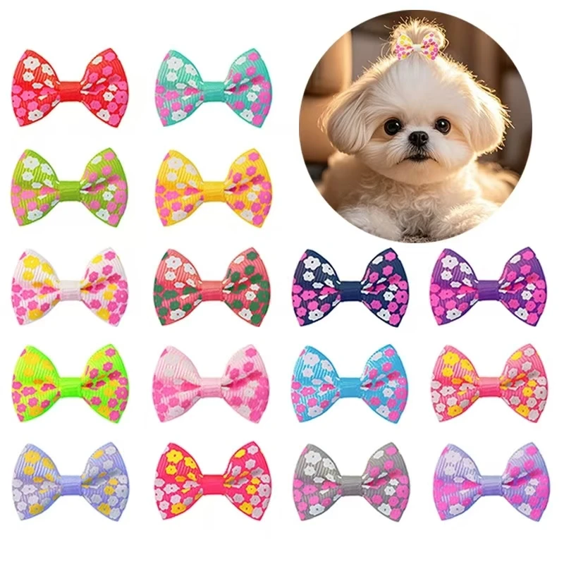 5/10/20Pcs Dot Pet Grooming Hair Clips Dog Cat Bows Hairpin Pet Girls Barrette for Small Dogs Supplies Pet Hair Grooming Acce