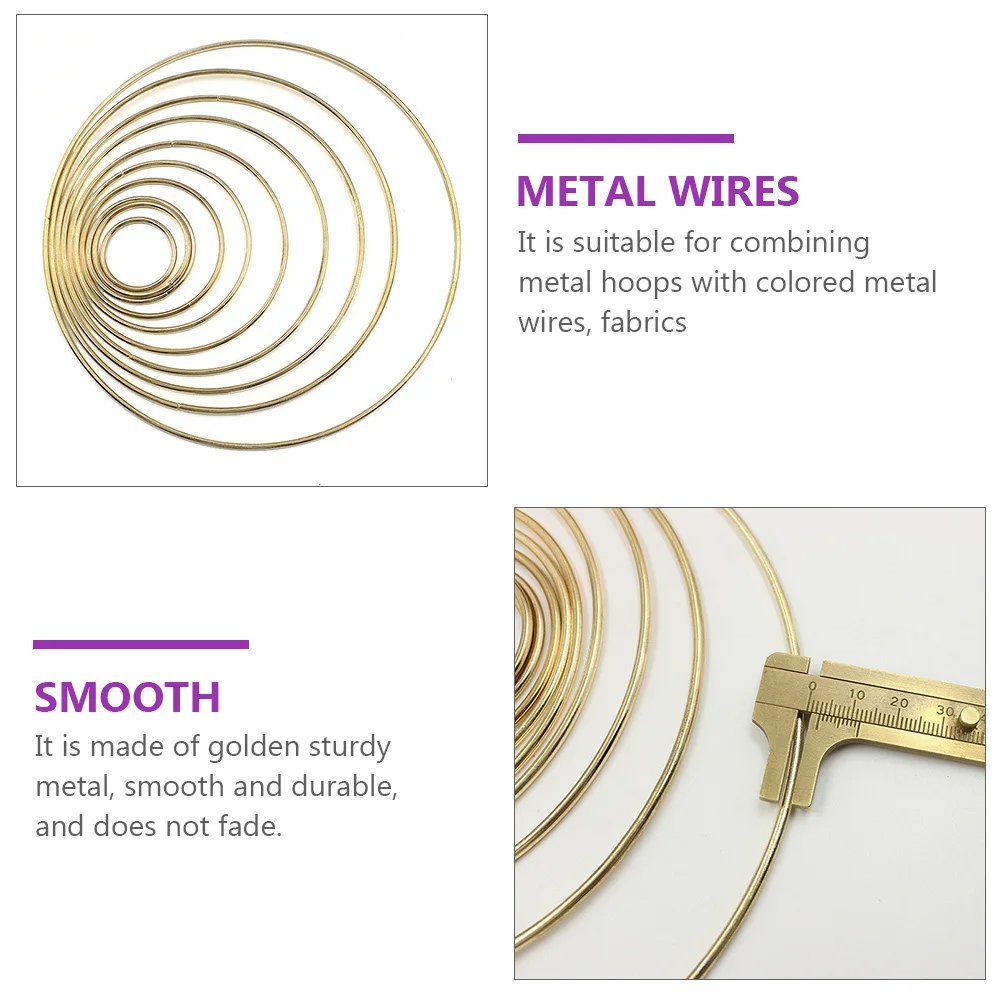 

6pcs Gold Dream Catcher Rings Metal Circles Crafting Supplies for Creative Decor