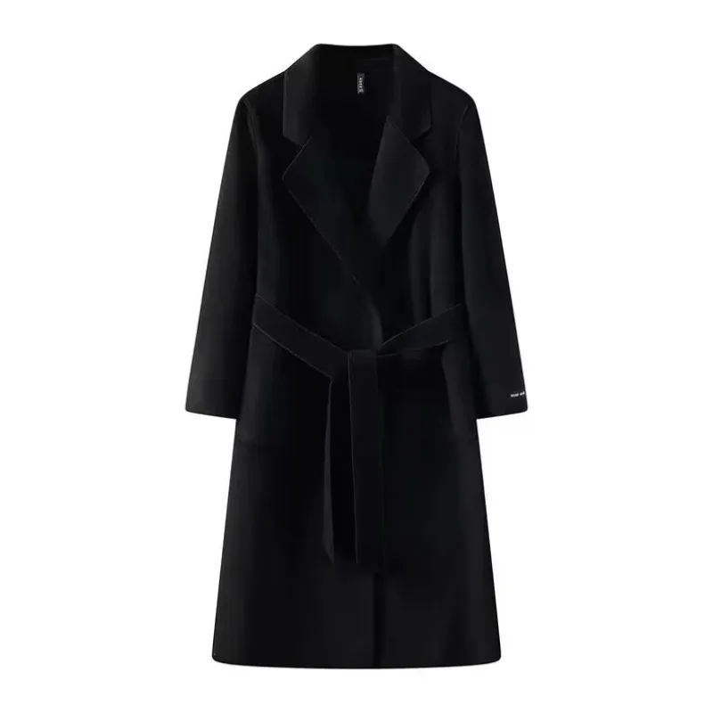 Double Sided Velvet Coat Women's Versatile Loose  Slimming Korean Over The Knee, Medium Long Style, Fashionable and Stylish Fur