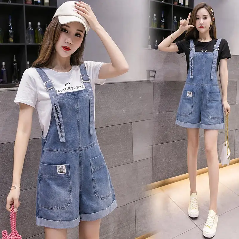 

Reduced Denim Overalls Women's 2022 New Summer Korean Version of Loose Jeans Overalls Women