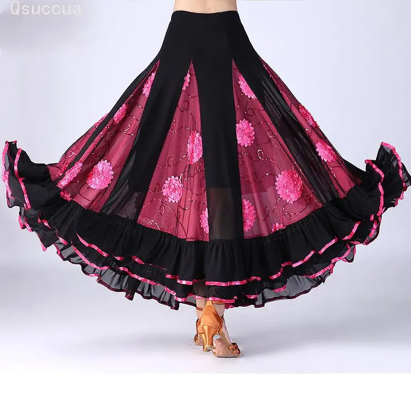 Vrouwen Moderne Dans Wals Ballroom Dans Praktijk Rok Stage Performance Kostuum