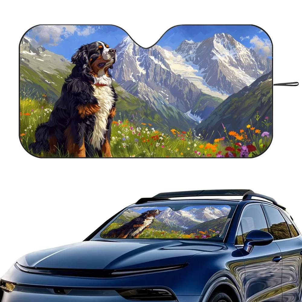 

Bernese Mountain Dog Car SunSha Heat-insulating Aluminum Film Windshield Sunshas UV Rays Blocks Car Sun Visor Protector