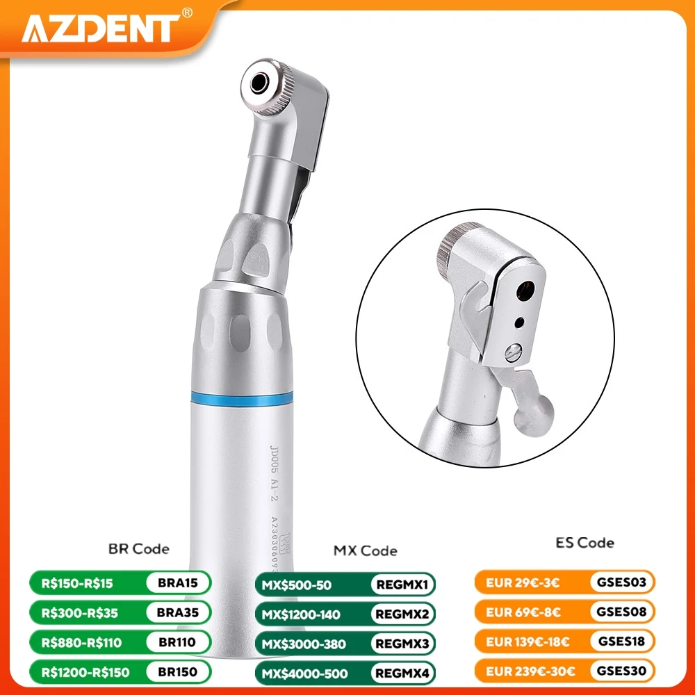 Dental Low Speed Handpiece AZDENT Contra Angle Latch Type fit E-type Air Motors Dentistrty Tool Instrument