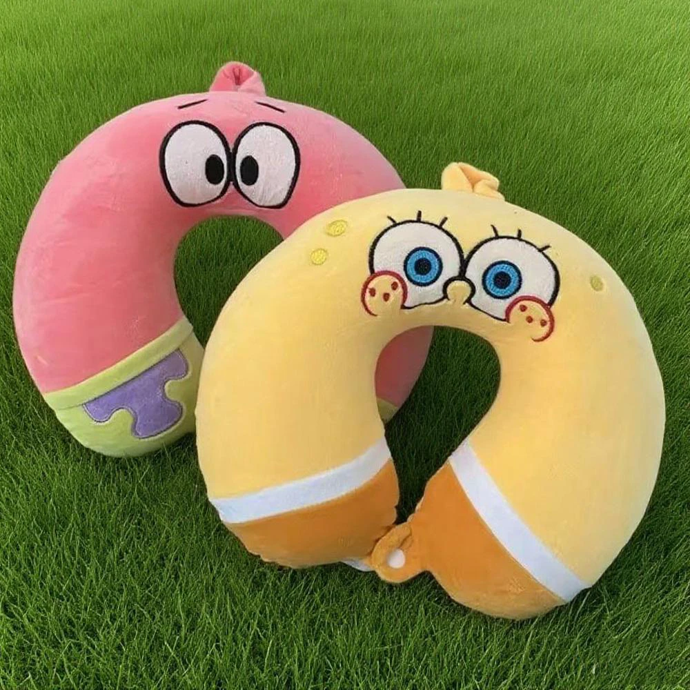 หมอนรองคอรูปตัวยู ลายการ์ตูนสพันจ์บ็อบ สแควร์แพนท์ส น่ารัก ไส้เมมโมรี่โฟม หมอนตุ๊กตาแพทริค สตาร์ ป้องกันคอ ช่วยให้นอนหลับสบาย