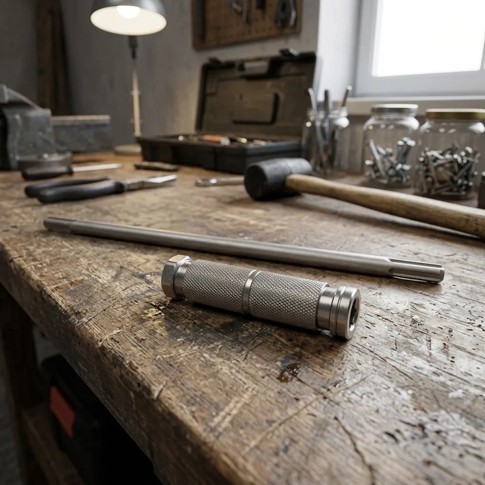 26cm SDS Plus Verlängerungsstange mit Schnellwechseladapter für Bohrhammer, Schaft aus hochlegiertem Kohlenstoffstahl – Detail 12