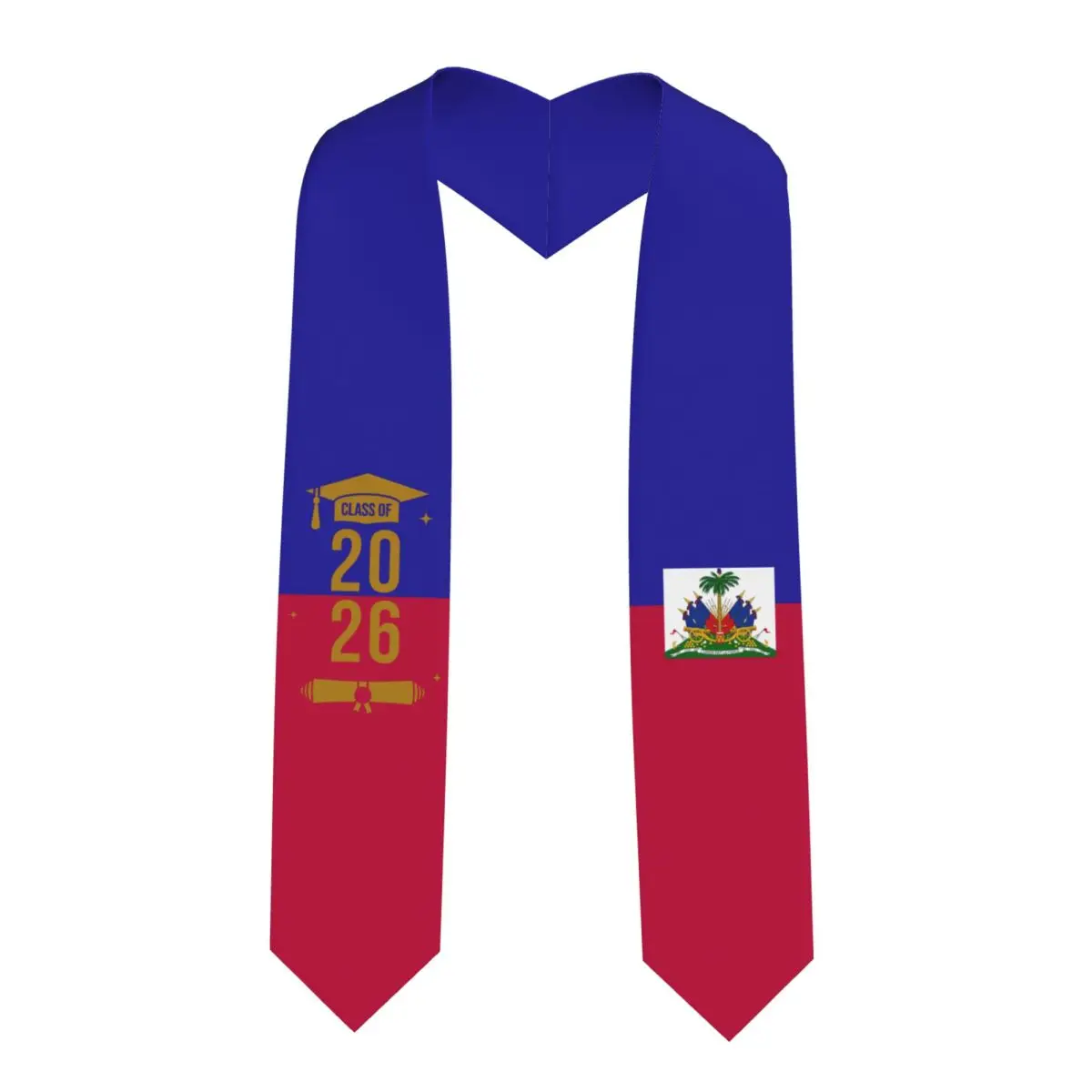 

Class Of 2026 Haiti Flag Graduation Stole Sash Scarf For International Students Proud 183CM Long