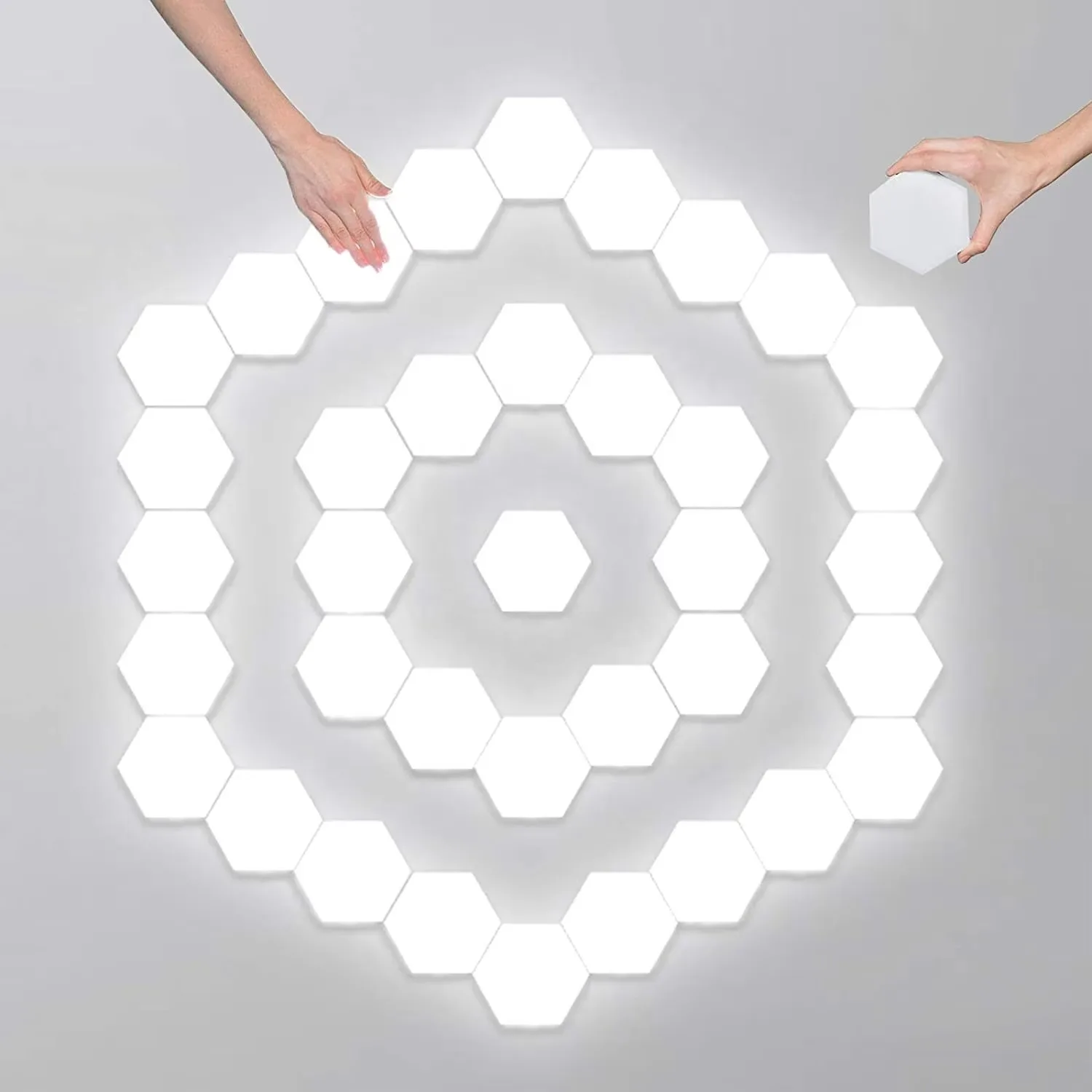 LED Quantum Hexagonal Modular Honeycomb lamp Free Combination Touch Wall Light sci-fi feel Intelligent Night Light AC110-240V