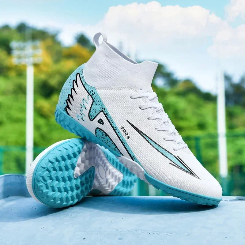 Neue Herren-Fußballschuhe Outdoor-Sportschuhe Ultraleicht Hochwertige High-Ankle Indoor-Fußballstiefel Rutschfest Futsal Rutschfest – Detail 22