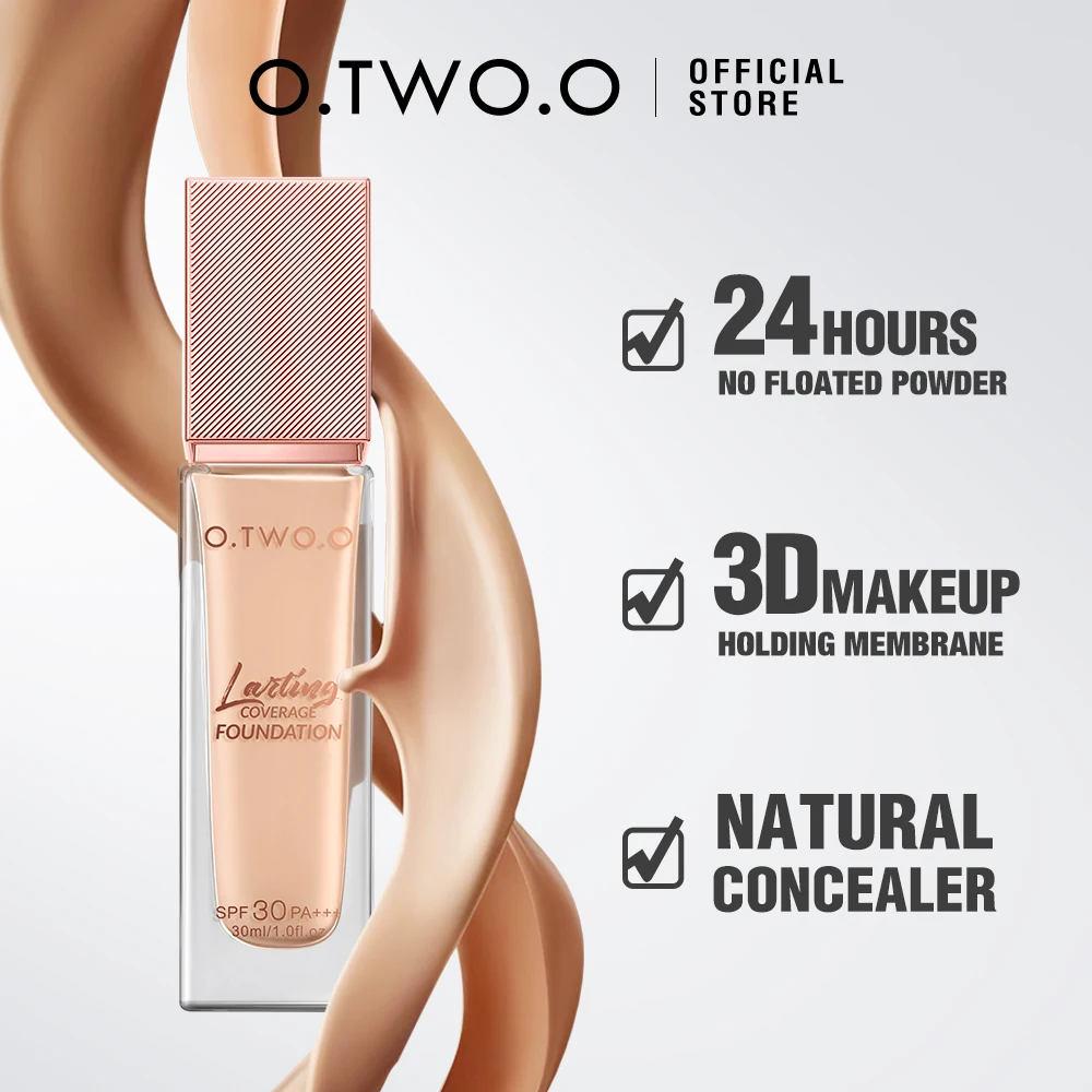 O.TWO.O Foundation Cream Moisturizing Oil-Free Long-Lasting Waterproof BB Cream Concealer Full Coverage Foundation Face Makeup