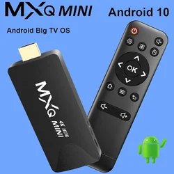 MXQMINI Android 10 mini TV Stick czterordzeniowy wsparcie 4K HD 2.4G inteligentna przystawka wi-fi do telewizora Android H.265 zestaw odtwarzacza multimedialnego Top Box