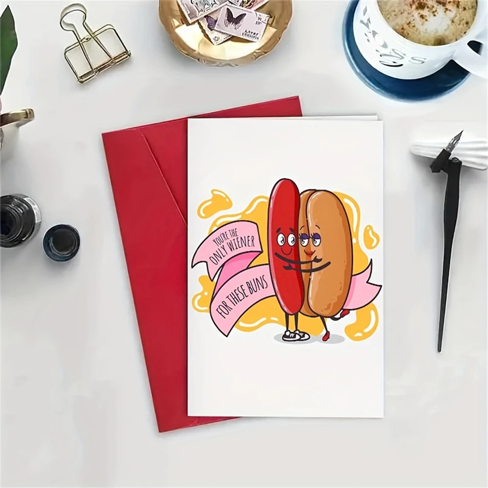 1pc fun and romantic greeting card as a mischievous gift for a boyfriend, husband, or lover. Anniversary, birthday, Valentine\'s
