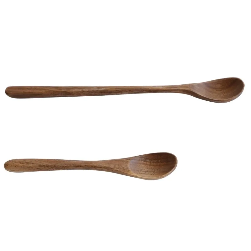 Black Walnut Spoon Wooden Kitchen Accessories Eating with Household High-grade Coffee Wooden Spoon Solid Wood Tableware Set