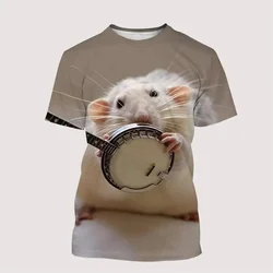 Cute Animal Hamster 3D Printed T Shirt For Men Casual Oversized T-Shirt Round Neck Short Sleeve Harajuku Loose Street Tees