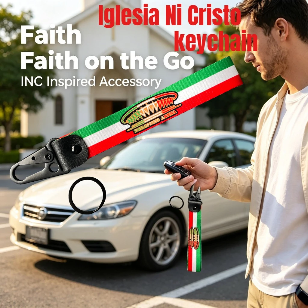 Motorcycle Keychain Iglesia Ni Cristo Durable Nylon Key Ring Hanging Pendant Accessories for Motorcycle Car Locomotive