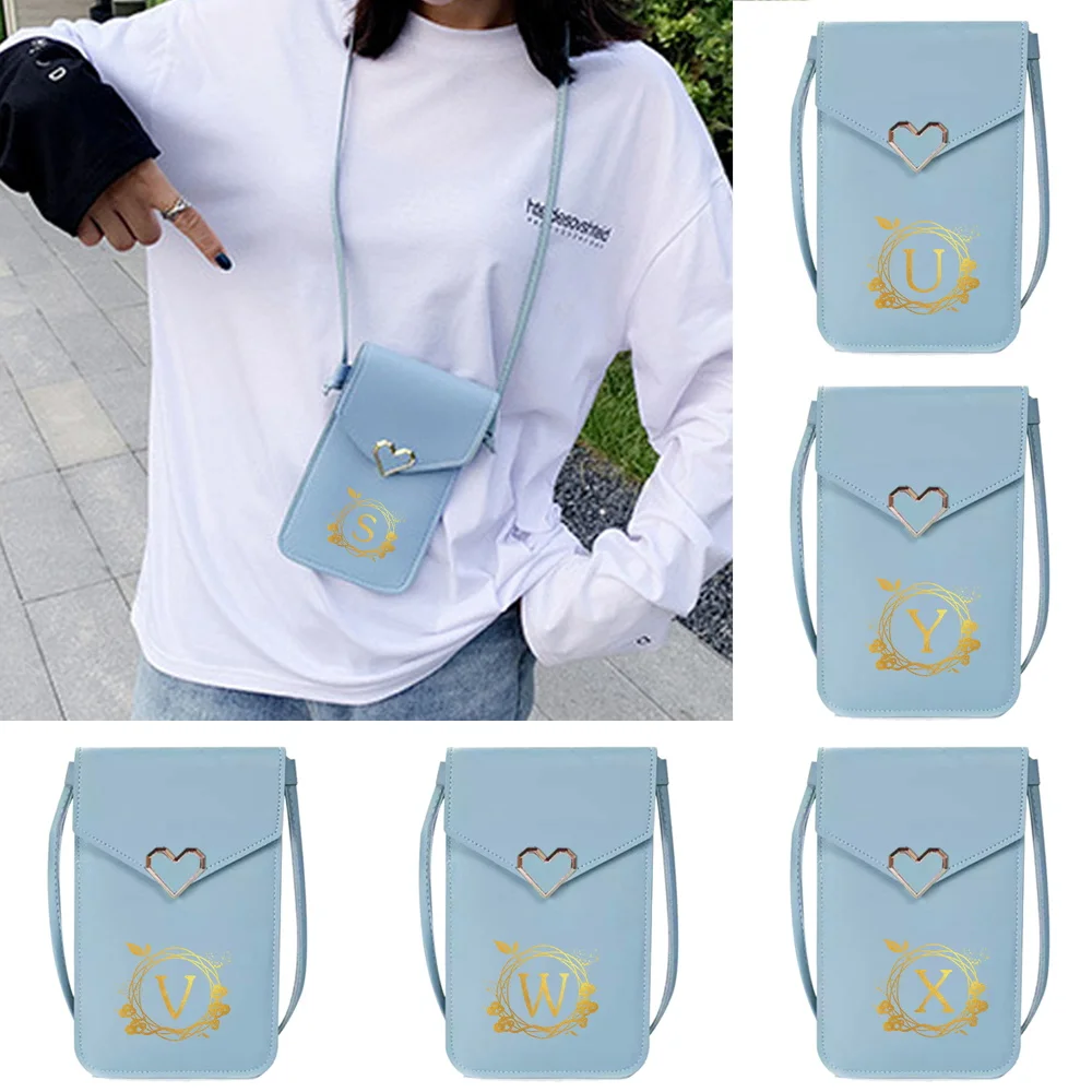 

Универсальная прозрачная сумка для телефона с сенсорным экраном, узором в виде венка и букв, легкая сумка через плечо для поездок и покупок