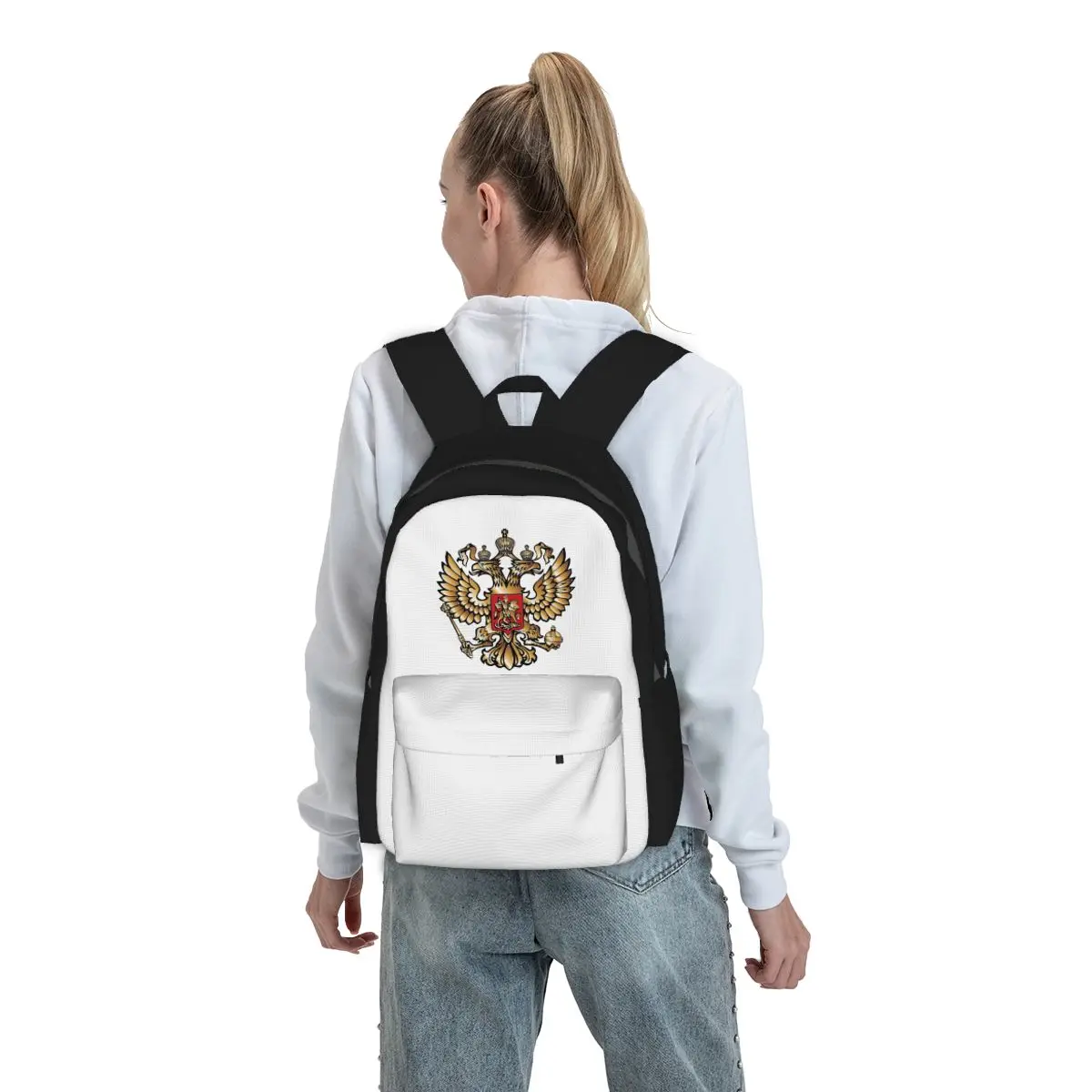 

Coat Of Arms Of Russia Russian Flag Backpack Student BookBag Kids School Bag Laptop Shoulder Bags for Men Women