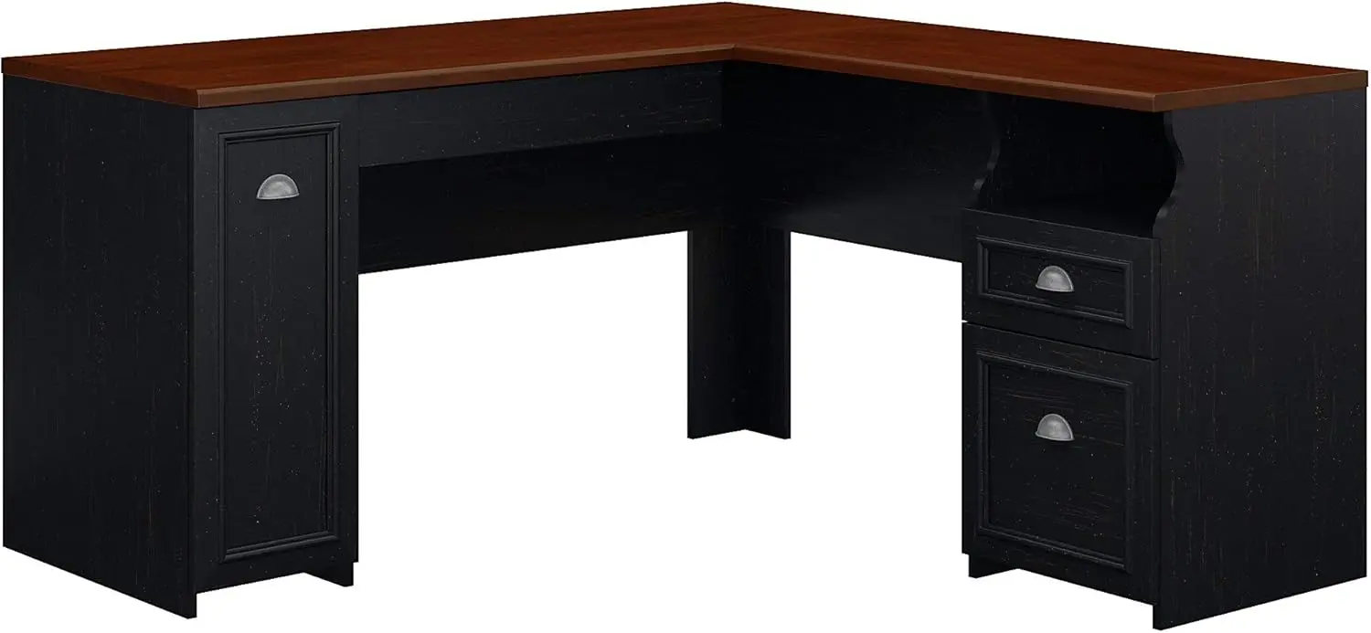 

Furniture Fairview L Desk, 60W, Antique Black