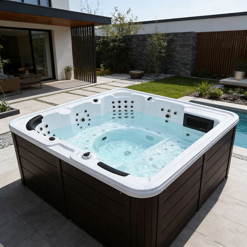 Enerhey Efficient SAP Outdoor Square Hydrotherapy Jets Acrylic Shell High Quality Spa Jakuzi For 6 Person Hot Tubs