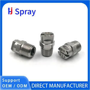 Huajue OEM/ODM Stainless Steel Flat Fan Nozzle 3/4 Inch BSPT Male Thread HVV Series 95 Degree Spray Angle for Cleaning/Dust