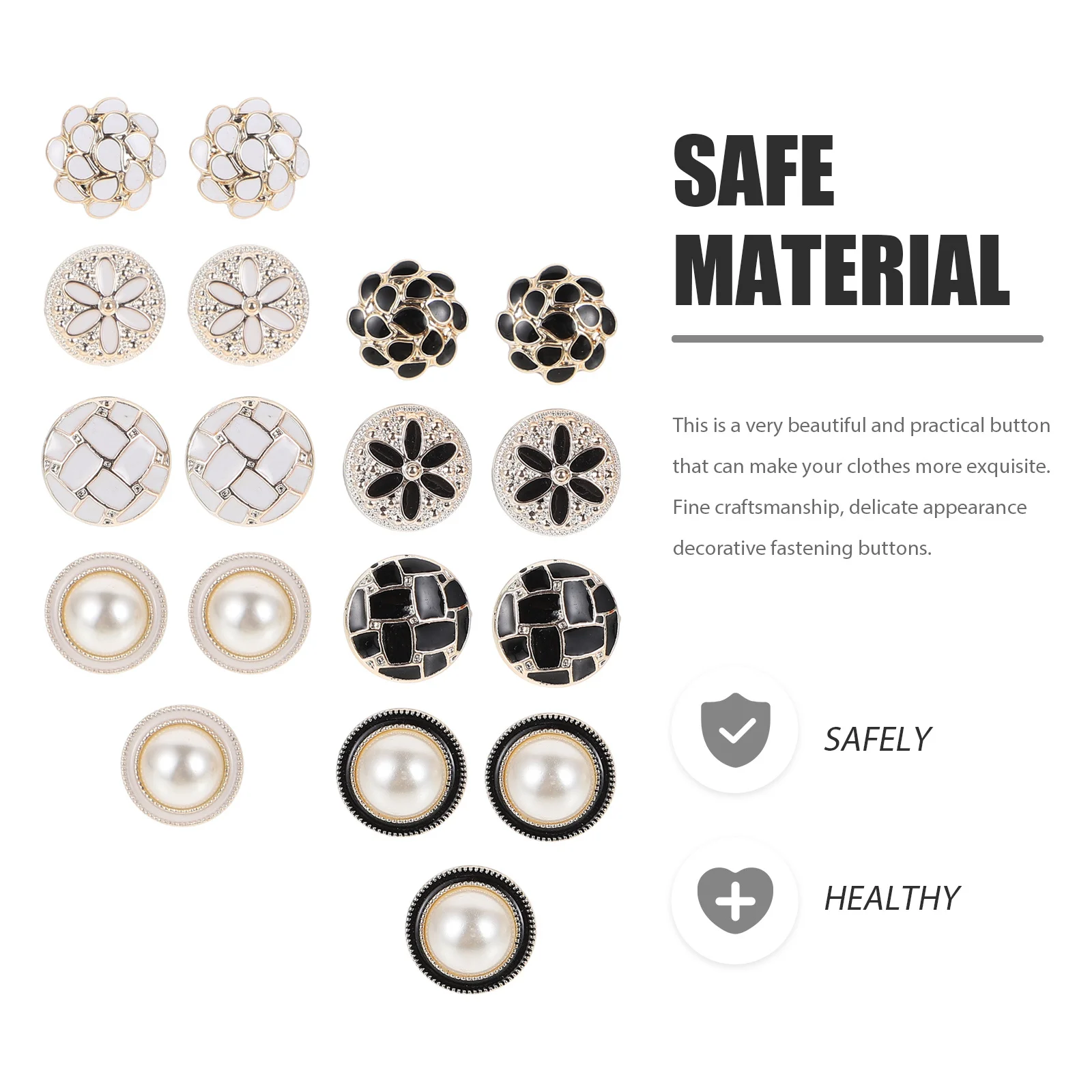 

20Pcs Seamless Buttons Stylish Clothing Decorative Brooches for DIY Clothes Accessories Coat Dress Shirt Fastenings Lightweight