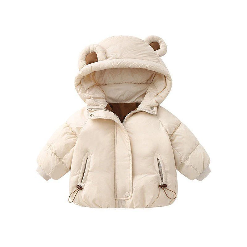 1 2 3 4 5 Years Autumn Winter Keep Warm Girls Jacket Cute Bear Ear Baby Coat Fashion Waterproof Hooded Boys Outwear Kids Clothes