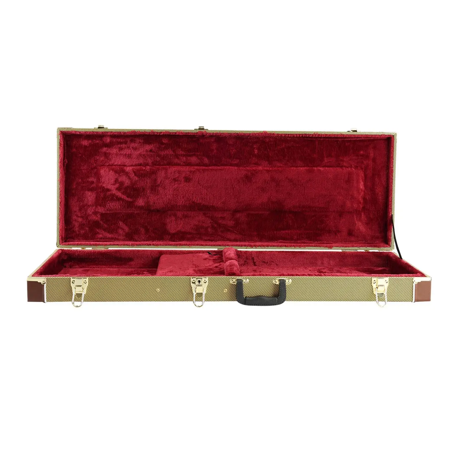 Electric Guitar Case Professional PU Instrument Box Shock Resistance Protective Carrying Case with Lock for Electric Guitar