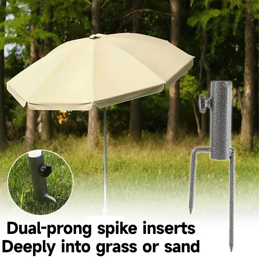 Adjustable Portable Umbrella Base, Heavy Duty Metal Holder-Stand Anchor for Flag, Umbrella, Fishing Rod, Park Patio Beach Ground