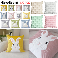 45x45cm Soft Plush Pillowcase Easter pillow cover home holiday celebration decor Rabbit pattern Bed Sofa chair cushion cover 1-2