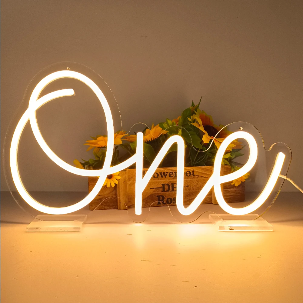 Imagem -06 - Número Led Neon Sign For Babys Birthday Party Decor Luz Regulável Alimentado por Usb Casa Bar Decoração de Parede ° Aniversário