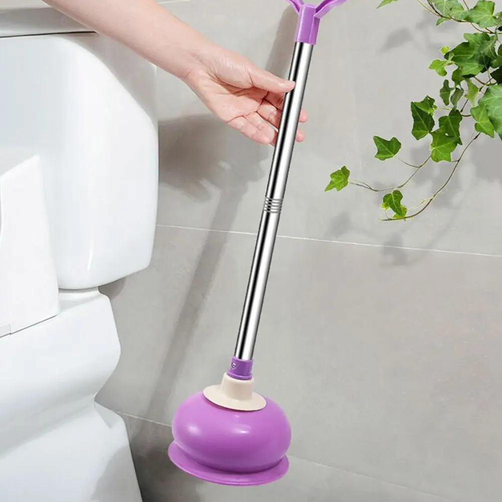 

1pc Plunger Toilet Clogging Solver Strong Suction Purple Home Bathroom Cleaning Tool Rubber Dredging Accessory Practical
