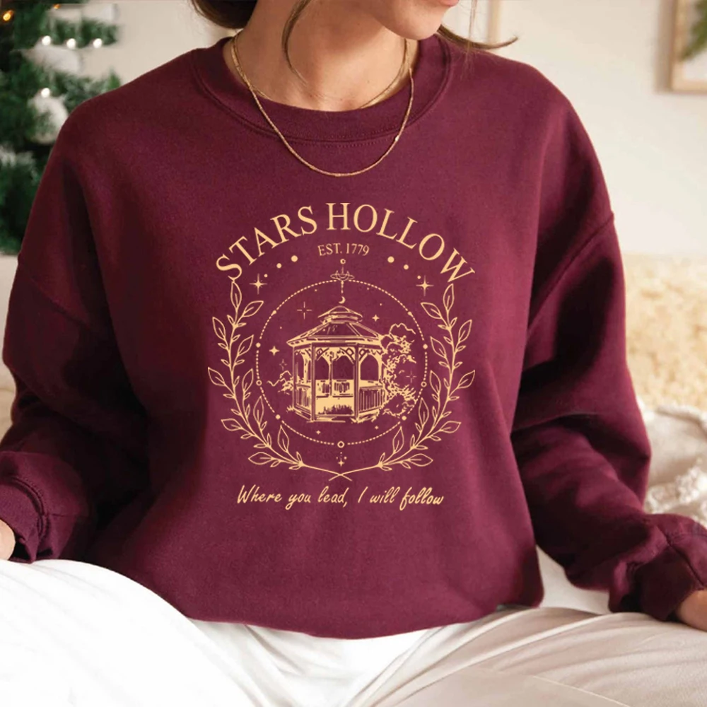 Vintage Stars Hallow Sweatshirt Lukes Diner Sweater Women Long Sleeve Sweatshirts Gilmore Girl Merch Pullover Women Clothes