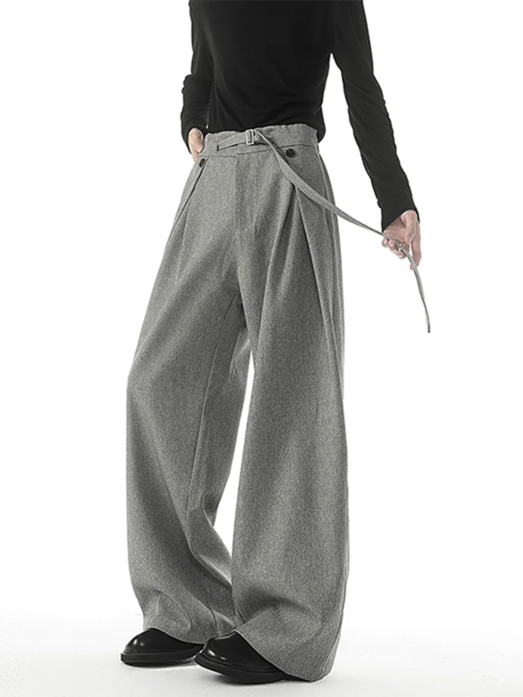 

Men's A-Line Pleated Linen Wide Leg Casual Pants Knife Loose Fit CleanFit Comfortable Autumn Season Faion Trend