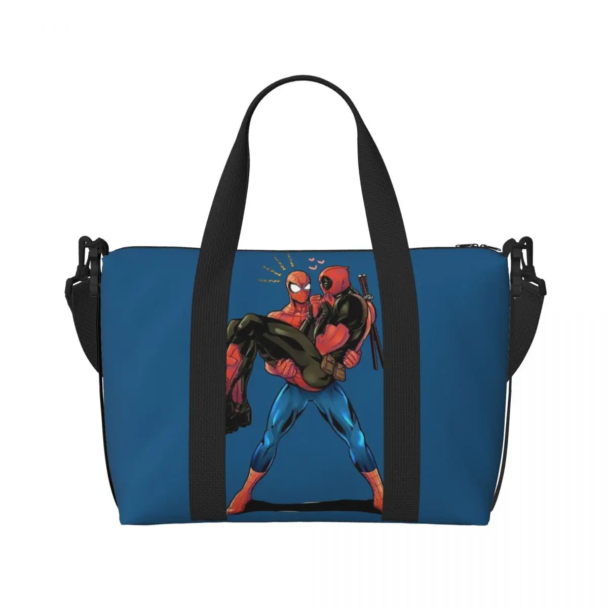 Custom Deadpool Princess Hug Tote Bag for Women Large Capacity Beach Gym Travel Bags