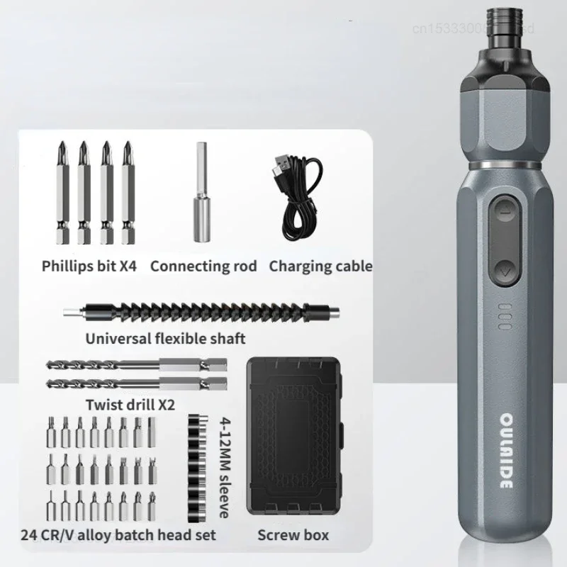  OULAIDE Electric Screwdriver Lithium Battery Rechargeable Multifunction Household Repair Tools Kit Electric Screw Driver