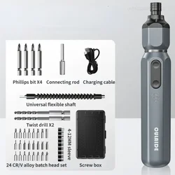 OULAIDE Electric Screwdriver Lithium Battery Rechargeable Multifunction Household Repair Tools Kit Electric Screw Driver